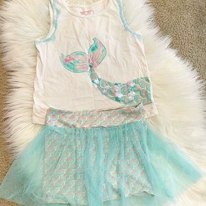 Sparkle and colorfull set girl mermaid
